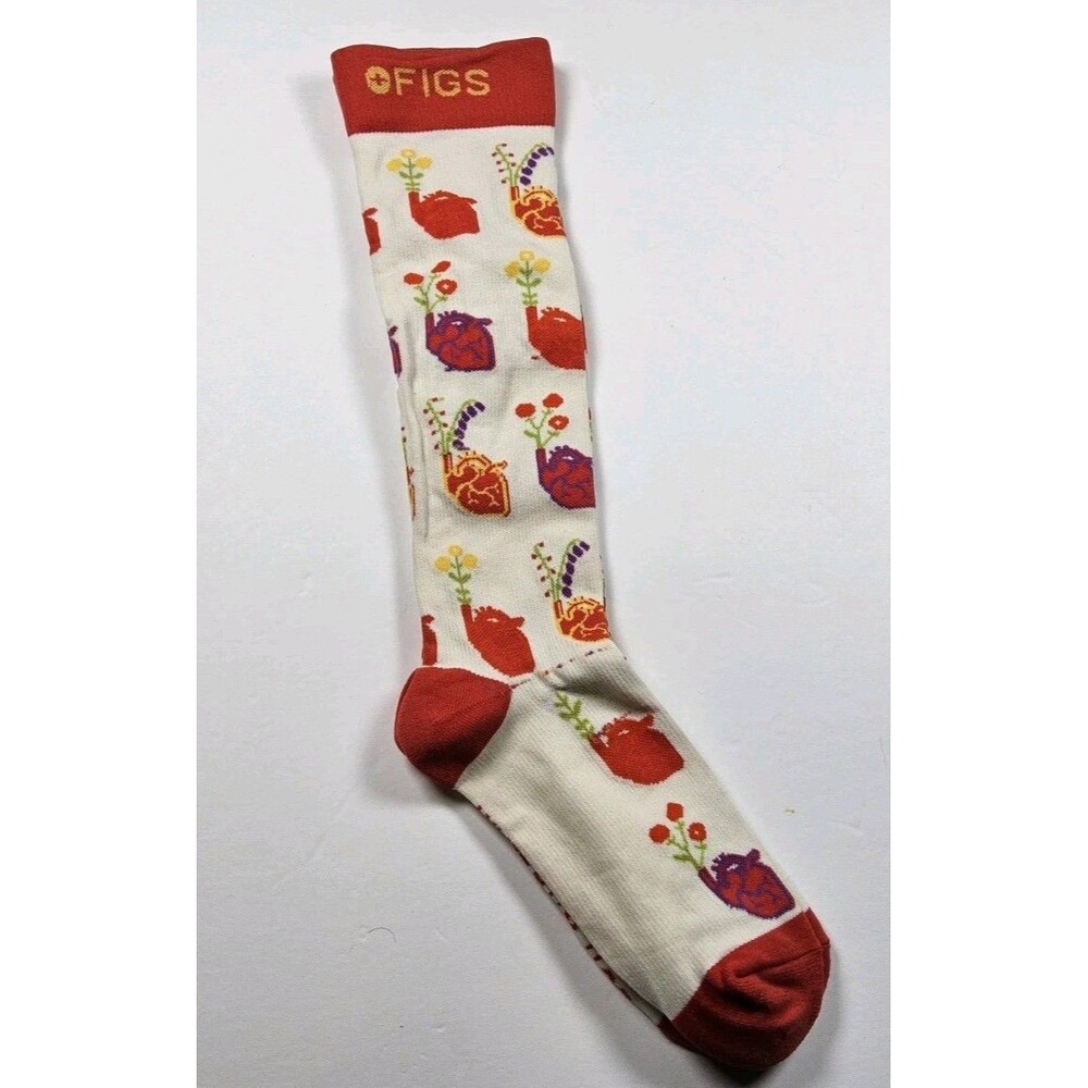 FIGS Compression Do It With Heart Medical Nurse Socks Size L
